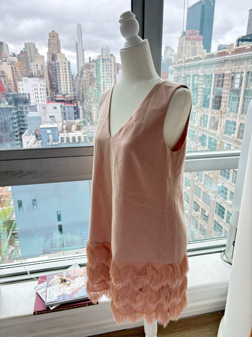 BCBG Feather-Hem V-Neck Slip